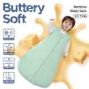 Duomiaomiao 2 Pack Buttery Soft Rayon Made from Bamboo Baby Sleep Sack 0-6 Months 1.0 TOG, Premium Baby Sleeping Bag 2-Way Zipper for Babies