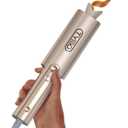 Upgraded Automatic Rotating Curling Iron - TYMO CurlPro Plus Long Barrel Curling Wand for Long Hair, Ceramic Hair Curler for Women, Anti-Scald, Tangle-Free, 600M Ionic, Dual Voltage, Gold, 1 Inch