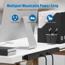HHSOET Rotating 12 Outlet Surge Protector Power Strip, 1200J, 6FT, Black, 4