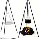 Campfire Tripod,Camping Dutch Oven with Lid Lifter,Grill Grate