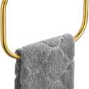 Angle Simple Square Towel Ring Brushed Dark Gold, SUS304 Stainless Steel Swivel Hand Towel Holder for Bathroom, Wall Mount, 7.87 Inches