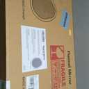 Irregular Asymmetrical Wall Mirror, 48" x 24" Flannel Wrapped Wooden Frame Frame Mirror for Living Room Bathroom Entryway, Hanging or Leaning Against Wall(Orange)