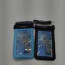 [Up to 8.5"] Floating Waterproof Phone Pouch, 2Pack Waterproof Phone Case with Lanyard for iPhone 16 15 14 Pro Max, Galaxy S24+ S23 S22, IPX8 Cellphone Dry Bag, Beach Essentials Travel Must Haves ([Black + Blue] 2Pack)