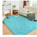 Andency Blue Area Rugs 9x12 for Living Room Home Decor, Large Shaggy Bedroom Carpet, Non-Slip Big Shag Indoor Thick Soft Fluffy Furry Fur Area Rugs for Kids Dorm Nursery Aesthetic