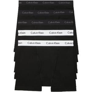 Calvin Klein Men's Cotton Classics 5-Pack Boxer Brief (Medium, 3 Black Bodies W / Black Wb, 2 Black Bodies W / White Wb)