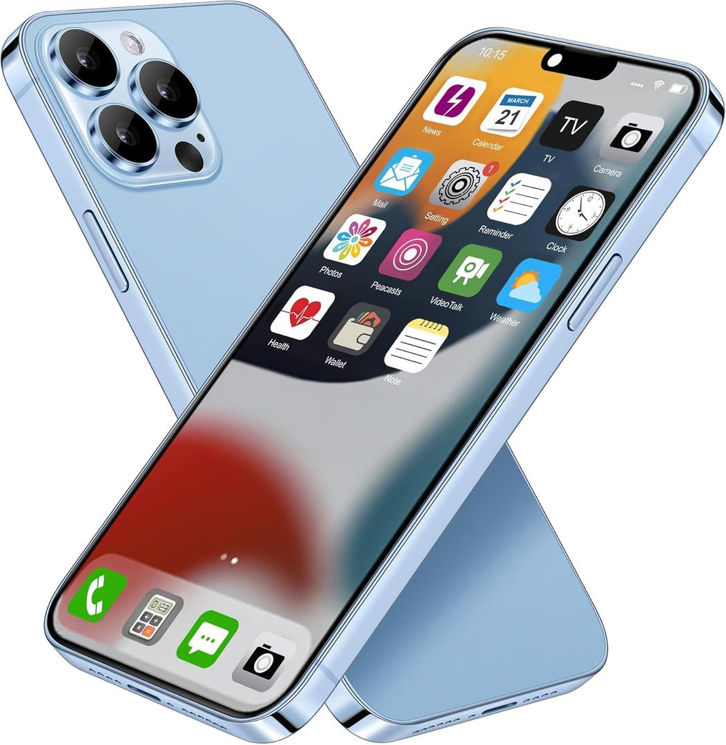 Dummy Fake Phone Model, Looks Like The Real Phone Compatible with Phone 13 Pro max, for Cell Phone Store Display or Send a Toy Phone 13 Promax for Kids (Blue Colorscreen)