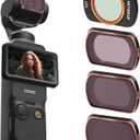 REYGEAK Pocket 3 ND CPL Filter Kit for DJI OSMO Pocket 3, 4 Pack Magnetic ND16 ND64 ND256 CPL Polarizing and Neutral Density Filters, Multi Coated HD Optical Glass/Ultra Slim Aluminum Frame missing one