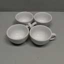 LE TAUCI 6 oz Cappuccino Cups with Saucers, Set of 4 Ceramic Coffee Cup, Au Lait, Flat White, Mocha, Tea, Embossed Coffee Cups, White