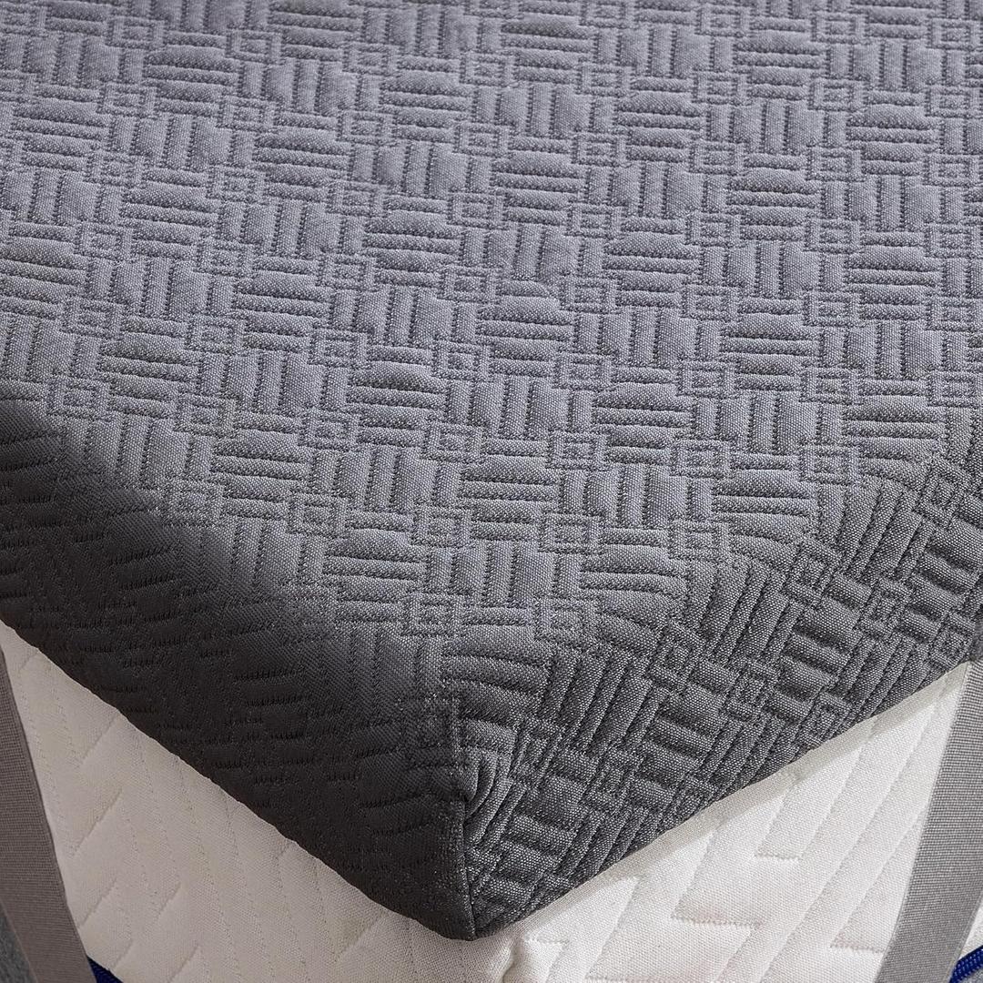 2 Inch Cooling Mattress Topper Twin Size, Soft Memory Foam for Back Pain Relief, Breathable Bed Topper with Dark Grey Cover, CertiPUR-US Certified