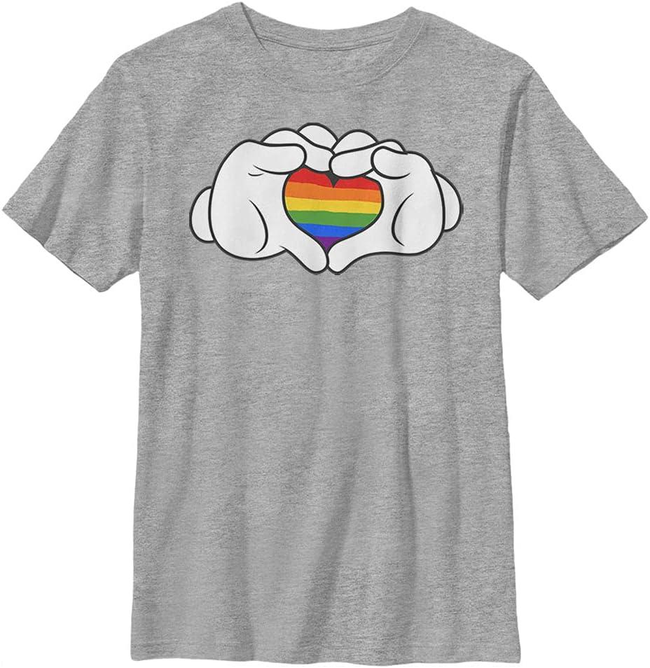 Disney Characters Rainbow Love Boy's Heather Crew Tee (Large) Disney Characters Rainbow Love Boy's Heather Crew Tee (Large)