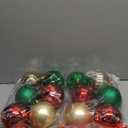 Syhood 12 Pcs 4 Inch Large Valentine Ball Ornament Christmas Tree Decoration Plastic Ornament Set Hanging Xmas Tree Ball for Xmas Holiday Wedding Party(Red,Gold,Green)