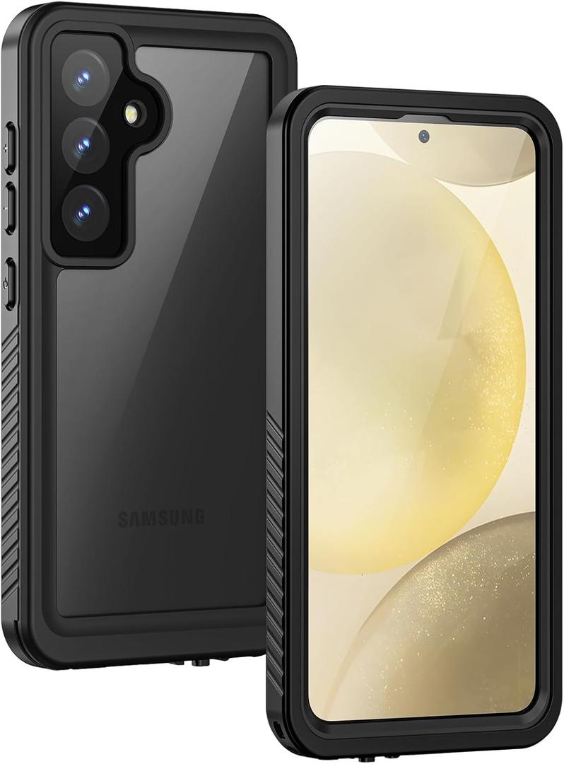 Lanhiem for Samsung Galaxy S24+ Plus Phone Case, IP68 Waterproof Dustproof Case with Built-in Screen Protector, Rugged Full Body Shockproof Protective Cover for Galaxy S24 Plus 6.7 Inch, Black