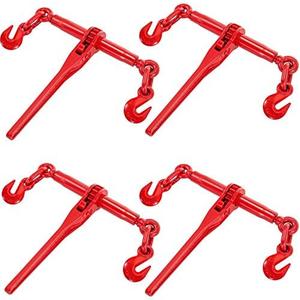 VEVOR Chain Binder, 3/8" – 1/2" Ratchet Load Binders 9,215 LBS Secure Working Load, G70 Hooks and Adjustable Length, for Grade 70-80 Chains, Tie Down, Hauling, Towing, 4-Pack