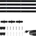 Black H Type Track Lighting Rails Kit with Dimmer Switch for LED Track Lighting 13FT Track Lighting System Single Circuit 3-Wire-1 H Track Rail with 4 I Connectors, Made of Aluminum