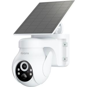 blurams Outdoor Camera Wireless w/Solar Panel, 360 PTZ Security Cameras Wireless Outdoor with Human Auto Tracking, 2K IR/Color Night Vision, IP65 Weatherproof, Battery Powered, 2.4GHz Only