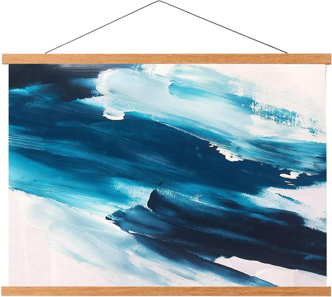 FALAMON Magnetic Poster Hanger Frame, 24x36 24x18 17x24 Teak Wood Magnet Poster Frame for Posters, Prints, Photos, Pictures, Maps, Scrolls, and Canvas Artwork (24L" x 0.7W")