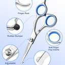 6-in-1 Dog Grooming Scissors - Professional Stainless Steel Hair Cutting Kit with Safety Rounded Tips, Ergonomic Soft-Grip Handles for Small & Large Dogs, Cats (Blue)
