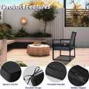 IPYNBAP Outdoor Chair Cushions Set of 4 -Waterproof Outdoor Seat Cushions for Patio Furniture, Patio Chair Cushion with Handle and Ties, Out Door Chair Pads,19x19x3-Square, Black