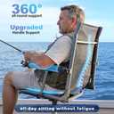 Mesh Fishing Boat Seat 2-Pack, Upgraded Armrest, Breathable Wearproof Mesh Fabric, Thick Aluminum Frame, Balances Comfort and 350 LBS Capacity, 90° Foldable, Ergonomic All-Day Comfort