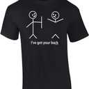 Funny Short Sleeve T-Shirt Stick Figures Humorous Sarcastic Phrases Novelty Short Sleeve T-Shirt (5X-Large, Black)