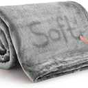 Fleece Blanket 5 Pack - Super Soft Fuzzy Light Grey Throw Blanket for Couch and Sofa - Lightweight Luxury 400 GSM Microfiber Bed Blankets and Throws, 50 x 60 Inches (Throw/Travel)