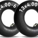 2-Pack 13x4.00-6 Inner Tube, Bent/Angled Valve Stem - Fits 13x4.00-6 4.10/3.50-6, for Garden Tractor, Riding Lawn Mower and Snow Blower