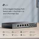 TP-Link TL-SG1005P-PD | 5 Port Passthrough Gigabit Ethernet Switch | 1 PoE++ in@90W, 4 PoE+ Output up to 66W | Plug & Play | Extend Mode | QoS, IGMP, Auto Recovery | PoEPowered ONLY, Free Expert Help