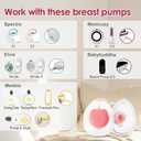 Nenesupply Handsfree Wearable Breastmilk Collection Cara Cups Caracups Compatible with Spectra S1 S2 9 Plus Breast Pumps 24mm Silicone Flanges Replacement for Spectra Pump Parts 19 21mm Inserts