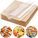 Juome Candy Wrappers for Homemade Candy, 500 Sheets Caramel Wrappers, 5"x5" Natural Clear Cellophane Candy Wrapping Paper for Lollipop Chocolate Candy Making Accessories Supplies