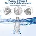Glimin 44 Pieces Fishing Weights Sinker Kit Rig Fishing Weights Sinker Weights Bank Sinker Saltwater Fishing Sinkers Bass Fishing Casting in 1 Oz, 2 Oz, 3 Oz, 4 Oz, 5 Oz, 6 oz