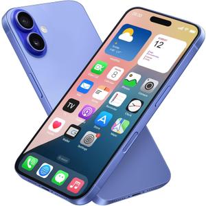 Dummy Fake Phone Model, Looks Like The Real Phone Compatible with Phone 16 Pro Max, for Cellphone Store Display or Send a Toy Phone for Kids (16,Ultramarine,The Screen is Printed with Patterns)