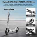 Scooters for Kids 8-12, Teens & Adults - Lightweight, Foldable, 8-Inch Big Wheels, Hand Brake & Bell, 4 Adjustable Height Levels, 240 lbs Max Load, Perfect for School, Campus and Park Rides