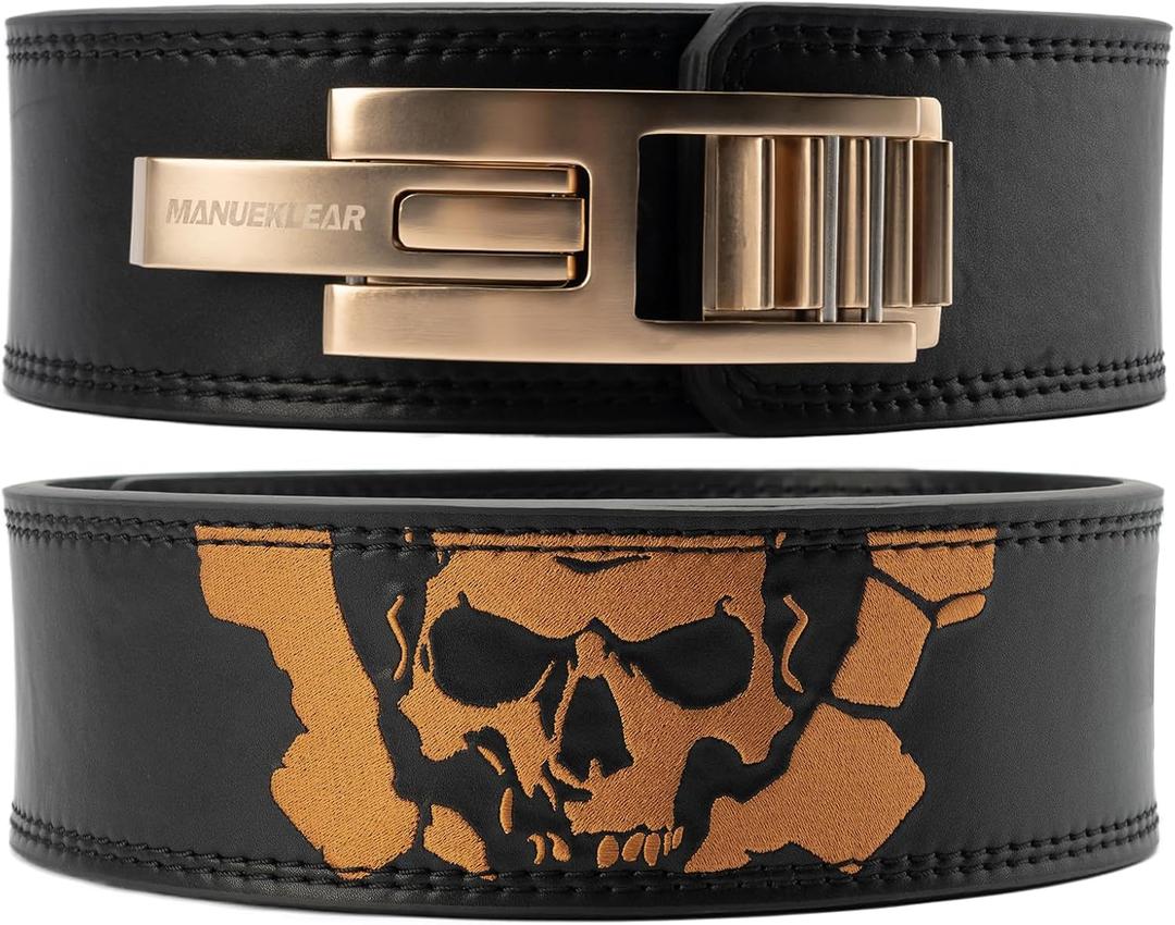 Lever Lifting Belt for Man and Women, Weightlifting with Adjustable Heavy Duty Buckle, Professional Weight Lifting Belt (XL (39-45inches), Black/Gold)