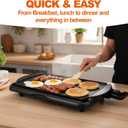 20" Electric Griddle, Ceramic Non-Stick Baking Pan Attemperation Griddle, 1400W Family-Sized Electric Skillet Extra Large Surface and Adjustable Temperature, Slide-Out Drip Tray, Black