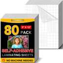 80 PCS Self-Adhesive Laminating Sheets, 9 x 12 Inches Clear Laminating Sheets No Machine Needed Self Sealing Laminate Sheets