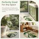 Luxury Sage Green Leaf Bathroom Mat Monstera, 32.3"x36.6" Extra Soft, Absorbent Washable Tufted Bath Rug, Non-Slip TPR Backing, Plush Shaggy Bath Carpet for Floor, Bathtub