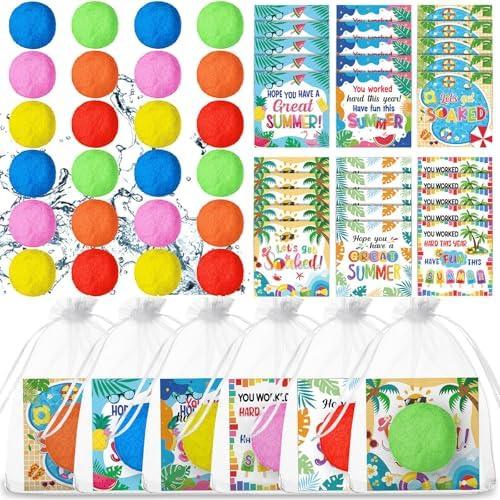 Blosssound 24 Set End of Year Students Gift Bulk Water Balls Summer Cards Bags Bulk Preschool Kindergarten School Graduation Gifts from Teacher for Summer Graduation Pool Party Supplies