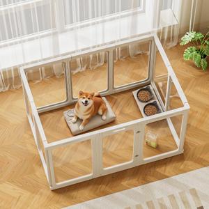 Jalove 30" H Clear Acrylic Dog Playpen Indoor, Easy Assemble Whelping Crate
Ideal for Small to Medium Dogs,Puppy Rabbit Ferret Transparent Pet Pen, Kennel Cage Enclosure, White, 10PCS