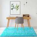 Merelax Modern Soft Fluffy Small Shaggy Rug for Bedroom Livingroom Dorm Kids Room Indoor Home Decorative, Non-Slip Plush Furry Fur Area Rugs Comfy Nursery Accent Floor Carpet 2x3 Feet, Teal (1'11" x 2'11" (Rectangular))
