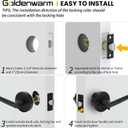 Goldenwarm 1 Pack Black Door Handle, Matte Black Privacy Interior Door Levers, Indoor Door Lever for Bedroom, Bathroom, Heavy Duty Zinc Alloy
