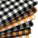 6 Pieces Thanksgiving Cotton Fabric Bundles 18 x 20 Inch Plaid Cotton Fabric Craft Bundle Patchwork for Thanksgiving Quilting Sewing DIY Scrapbook Craft Fabric Supplies