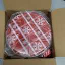 DIYDEC 3 Pack Christmas Cookie Tins with Lids Round Christmas Tin Containers with Gift Ribbon Large Medium Small Xmas Metal Nesting Containers Festive Cookie Tins for Gift Giving Holiday Treats