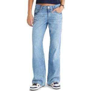 Women's LR Baggy Wide L Light WASH Denim Jeans, Size 000 Short