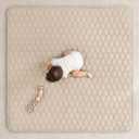 Comfy Cubs Square Kids Play Mat - 56 x 56 inches Soft Quilted Baby Floor Mat with Non-Slip Bottom - Plush Design for Toddlers' Playtime - Comfortable and Durable - Sand