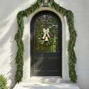 9ft Christmas Cedar Garland with Soft Thickness Pine, Artificial Green Faux Cedar Pine Garland for Mantle Fireplace Indoor Outdoor Holiday Party Home Decoration（2 Pack）