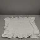 Kevin Textile 12x24 Inch Long Lumbar Pillow Cover 1 Pack 100% Cotton Lace Ruffles Scalloped Decorative Rectangle Cushion Case Soft Pillow for Bedding Couch Sofa, White