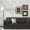 Brick Wallpaper Peel and Stick Wallpaper 17.3"x78.8" Vintage Faux 3D Brick Contact Paper White and Grey Self Adhesive Removable Wallpapers for Bedroom Textured Wall Paper for Fireplace Home Decorate