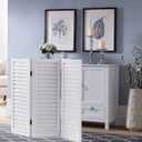 SOFE Wood Short Room Divider 3 Panel, 2.6 Ft Tall Shutters Folding Divider for Room Separation, White Room Partitions and Dividers Freestanding, Foldable Wall for Home Bedroom Office
