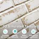 Commomy 3D Faux Brick Wall Sticker - 10pcs 15.74" x 11.8" Thin UrltraLight PVC Peel and Stick Brick Wall Covering for Quick DIY Interior Wall Decor,Not Real Brick (12.92 sq.ft)