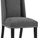Modway MO- Baron Modern Tall Back Wood Upholstered Fabric, Dining Chair, Gray
